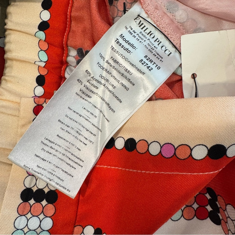 Emilio Pucci 100% Silk Vintage Multicolor Red Striped Print Pants - Picture 14 of 14